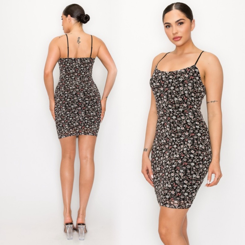 Foral print summer cami dress with adjustable straps - Picture 6 of 8